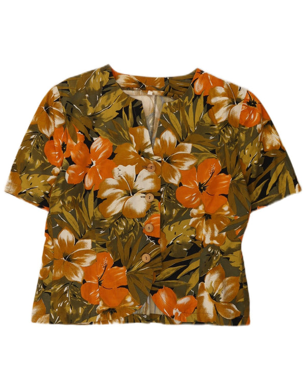 Bluză cămașă cu mânecă scurtă pentru femei Lucia IT 46 mare, multicoloră, florală