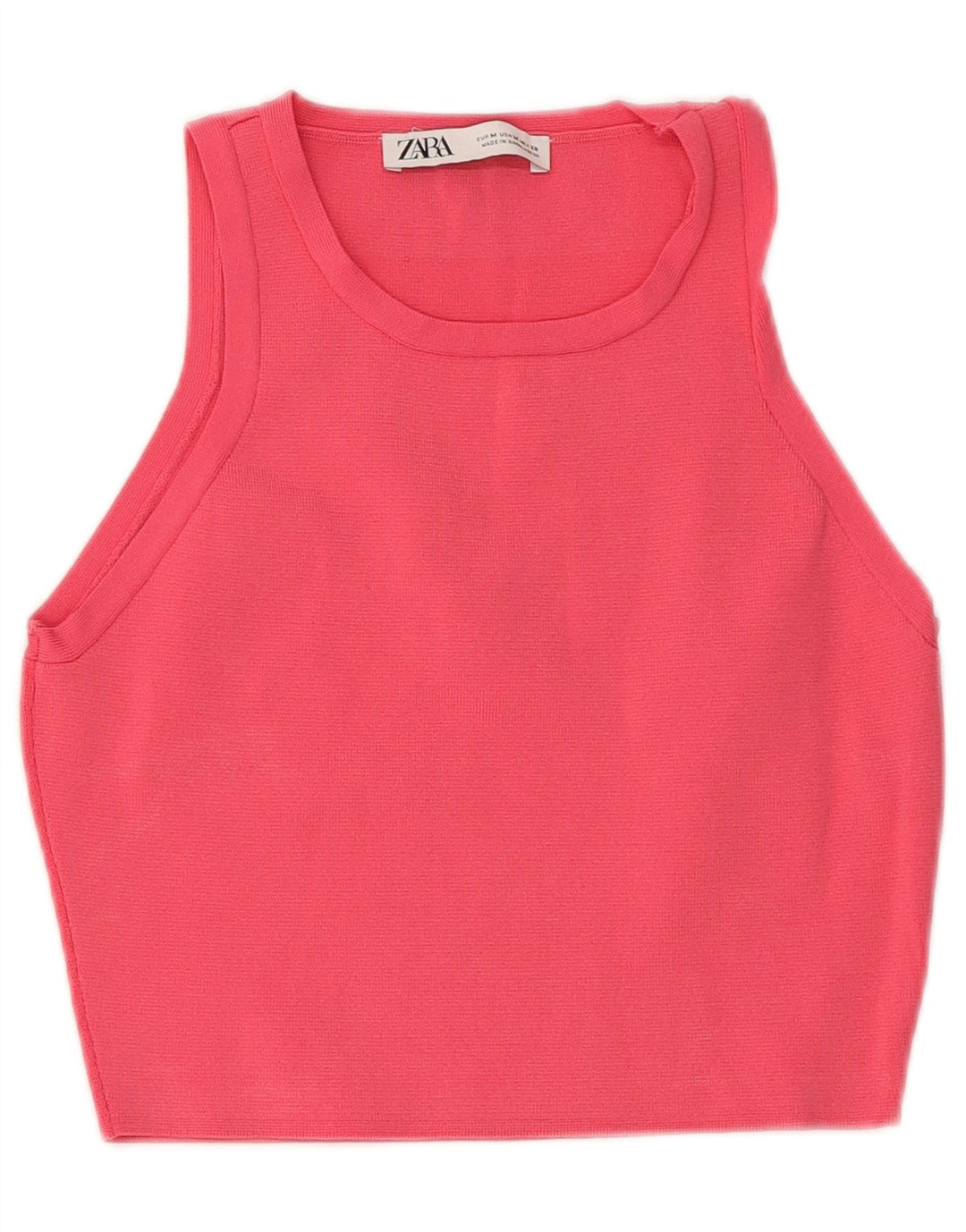 Top Vest Crop pentru Damă Zara UK 12 Medium Pink Viscose