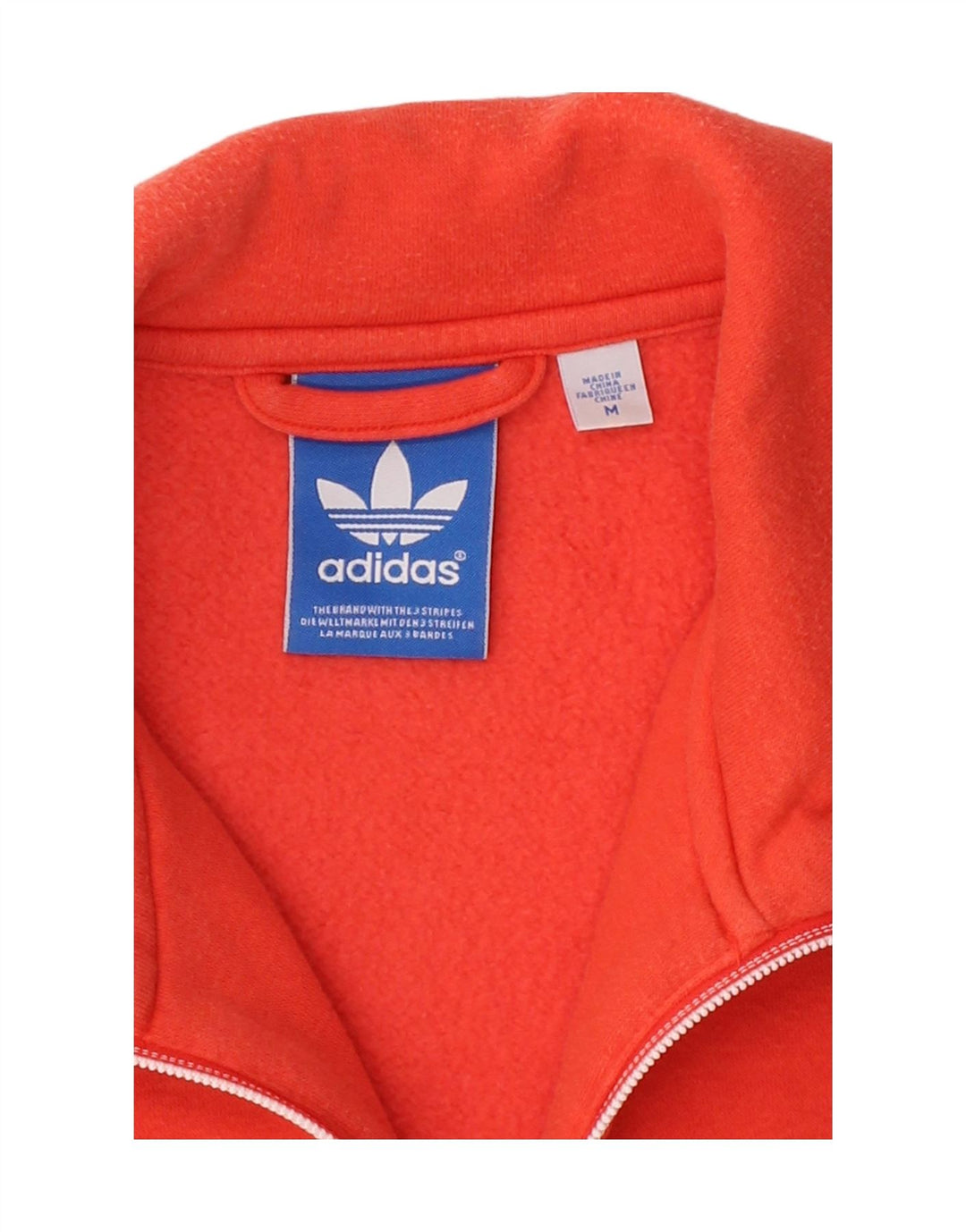 ADIDAS Mens Tracksuit Top Jacket Medium Red Cotton