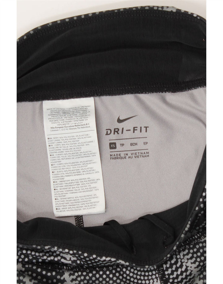 Leggings Nike Dri Fit pentru femei UK 6 XS Poliester geometric negru