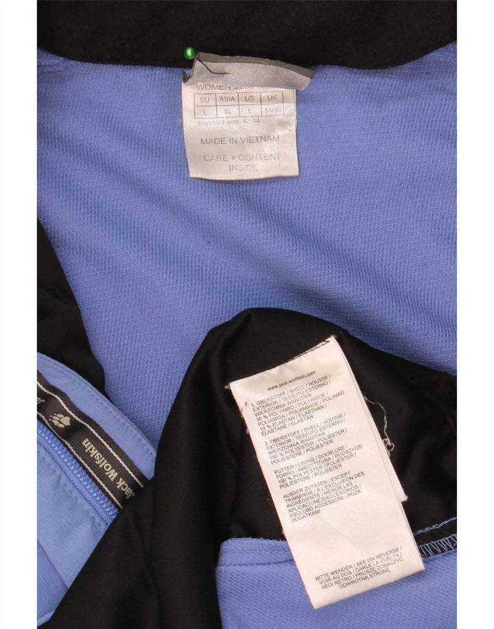 Jack Wolfskin Jachetă de ploaie cu glugă pentru femei Marea Britanie 14/16 Poliamidă albastră mare