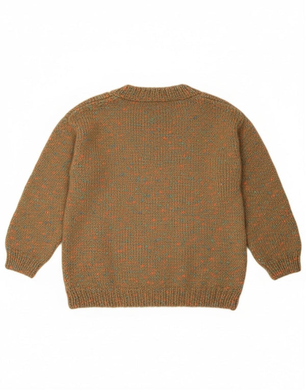 Vintage Womens Crew Neck Jumper Sweater UK 12 Medium Green Flecked