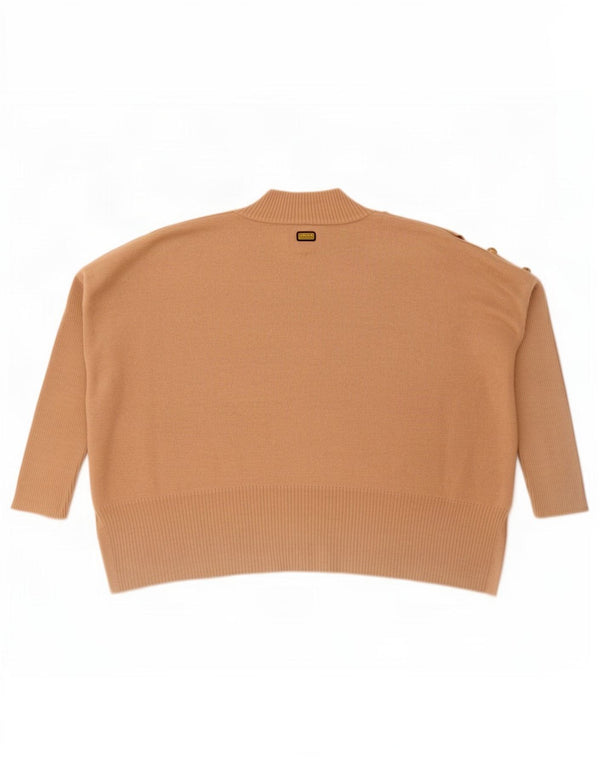 Pulover de damă Barbour cu gât țestoasă supradimensionat, bumbac mic, bej, UK 8