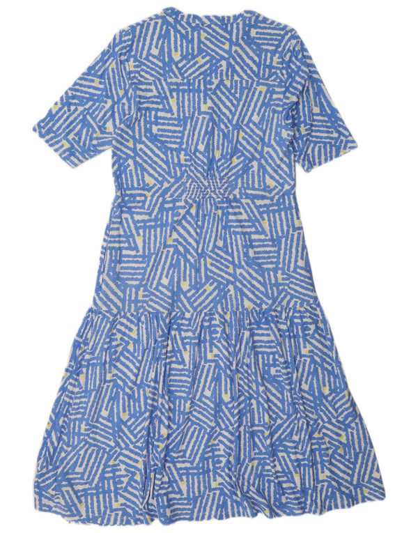 White Stuff Rochie cu etaje pentru femei UK 12 Medium Blue Geometric Modal