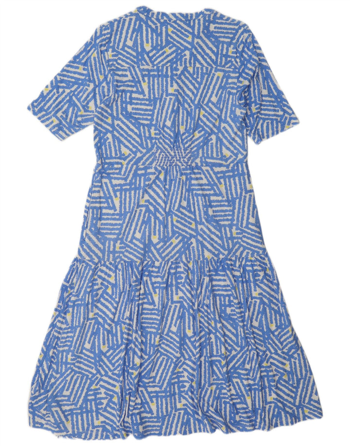 White Stuff Rochie cu etaje pentru femei UK 12 Medium Blue Geometric Modal