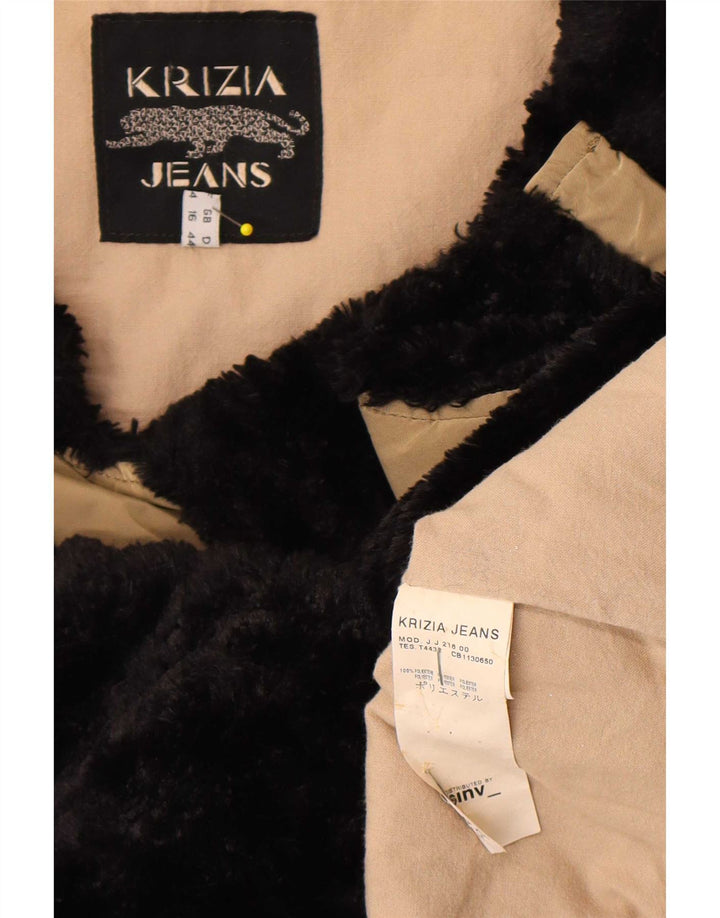 Pardesiu pentru femei Krizia Jeans UK 16 mare, bej, poliester color bloc