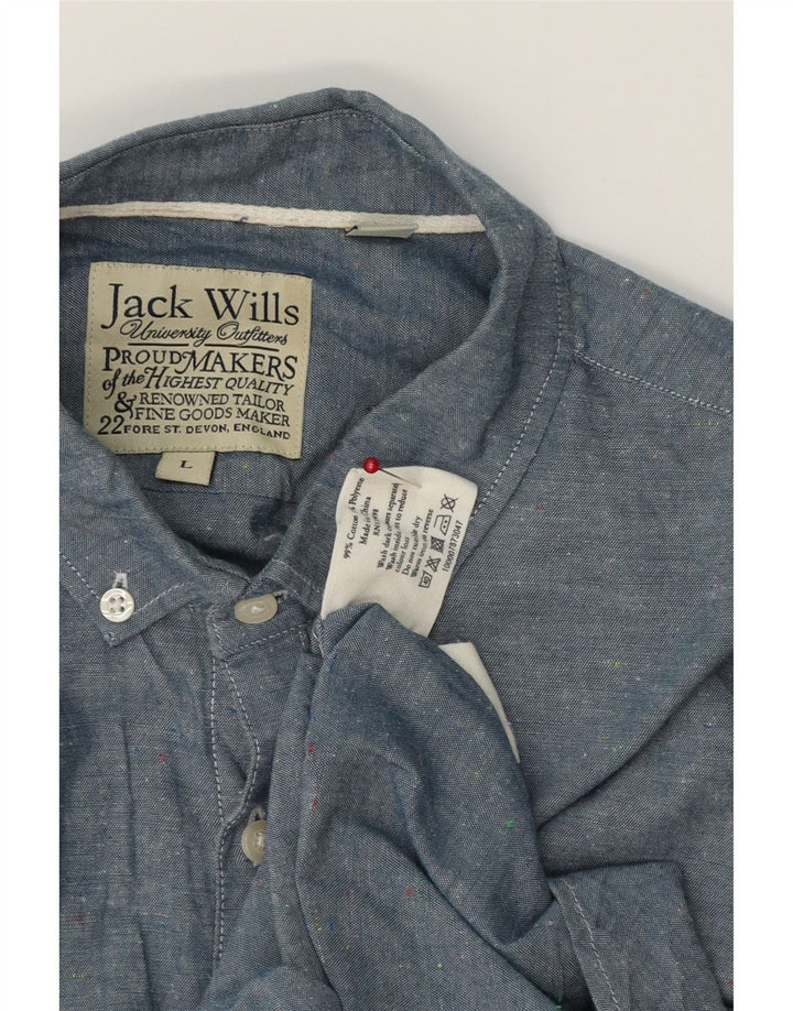 Cămașă Jack Wills pentru bărbați cu mânecă scurtă, mare, albastru, bumbac