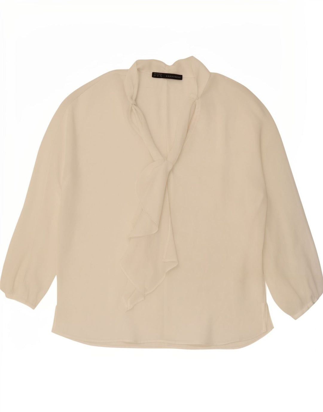 Cravată față cu mânecă lungă pentru femei Zara See Through Top UK 16 Large White
