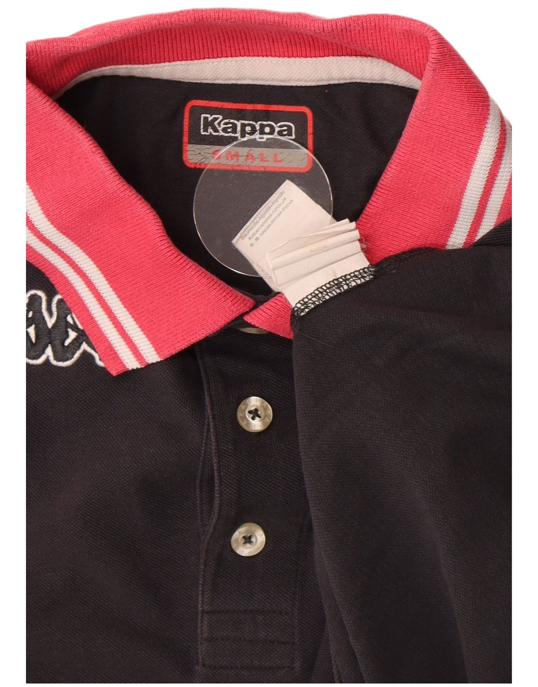 Tricou polo pentru rugby Kappa pentru bărbați, bumbac negru mic