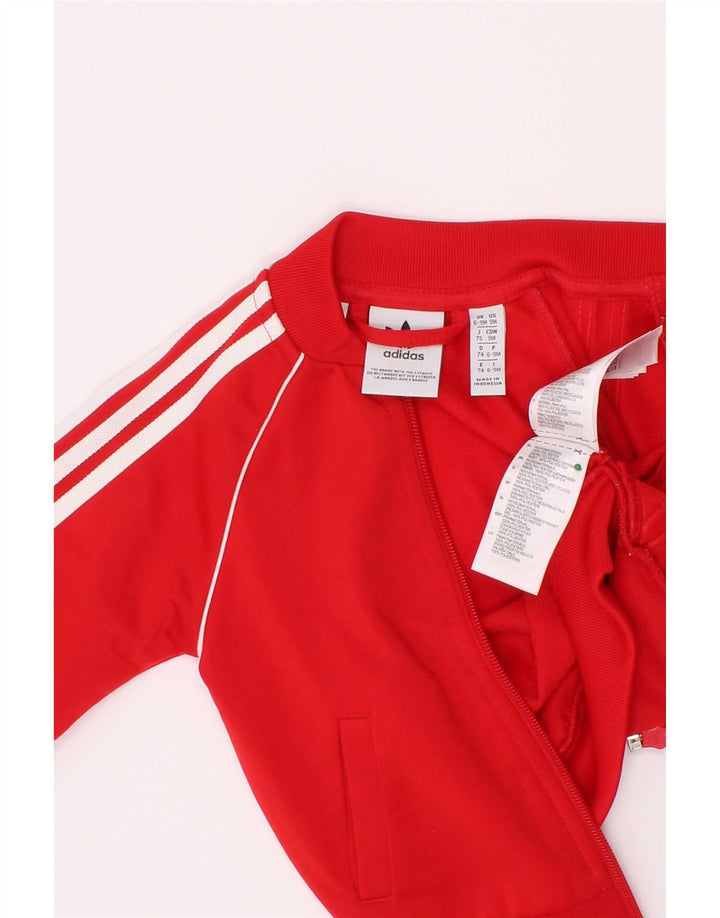 Jachetă pentru trening Adidas Bebeluși Băieți 6-9 Luni Poliester Roșu