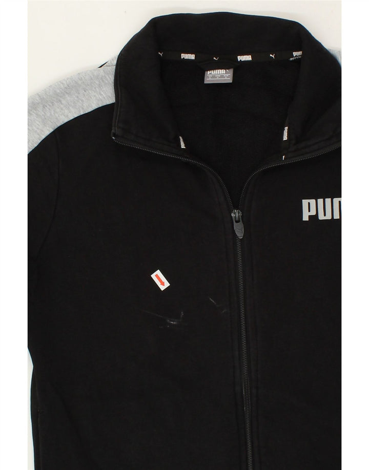 PUMA Womens Graphic Tracksuit Top Jacket UK 10 Small Black Colourblock Vintage Puma and Second-Hand Puma from Messina Hembry 