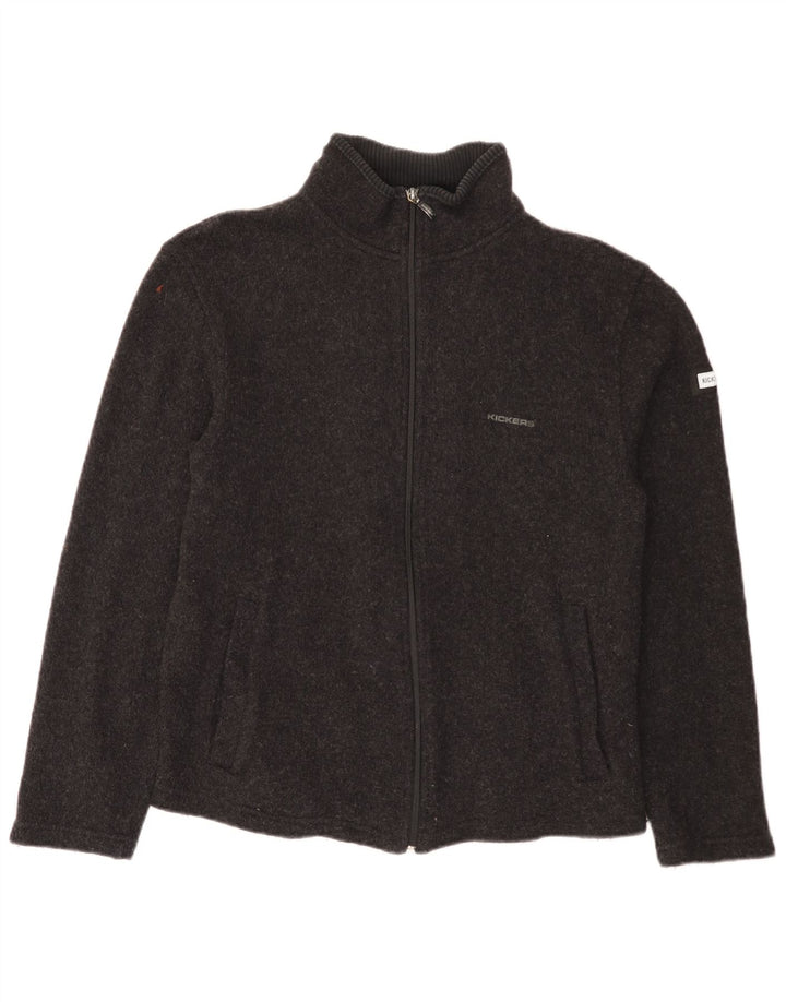 Pulover cardigan Kickers pentru femei UK 14 Medium Gri Lână