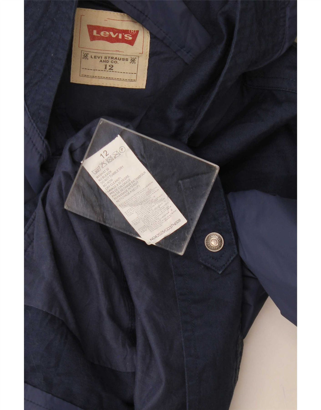 Jachetă bomber cu glugă cu grafică Levi's pentru băieți 11-12 ani, albastru bleumarin, color block