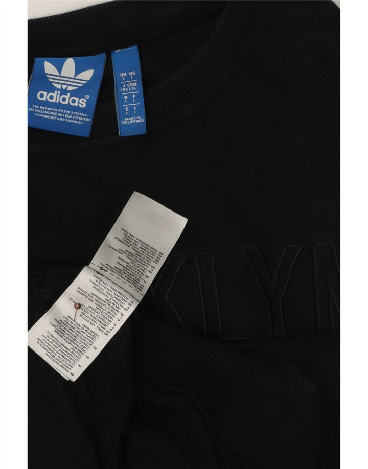 Hanorac grafic pentru bărbați Adidas Jumper mare, negru, color block, bumbac