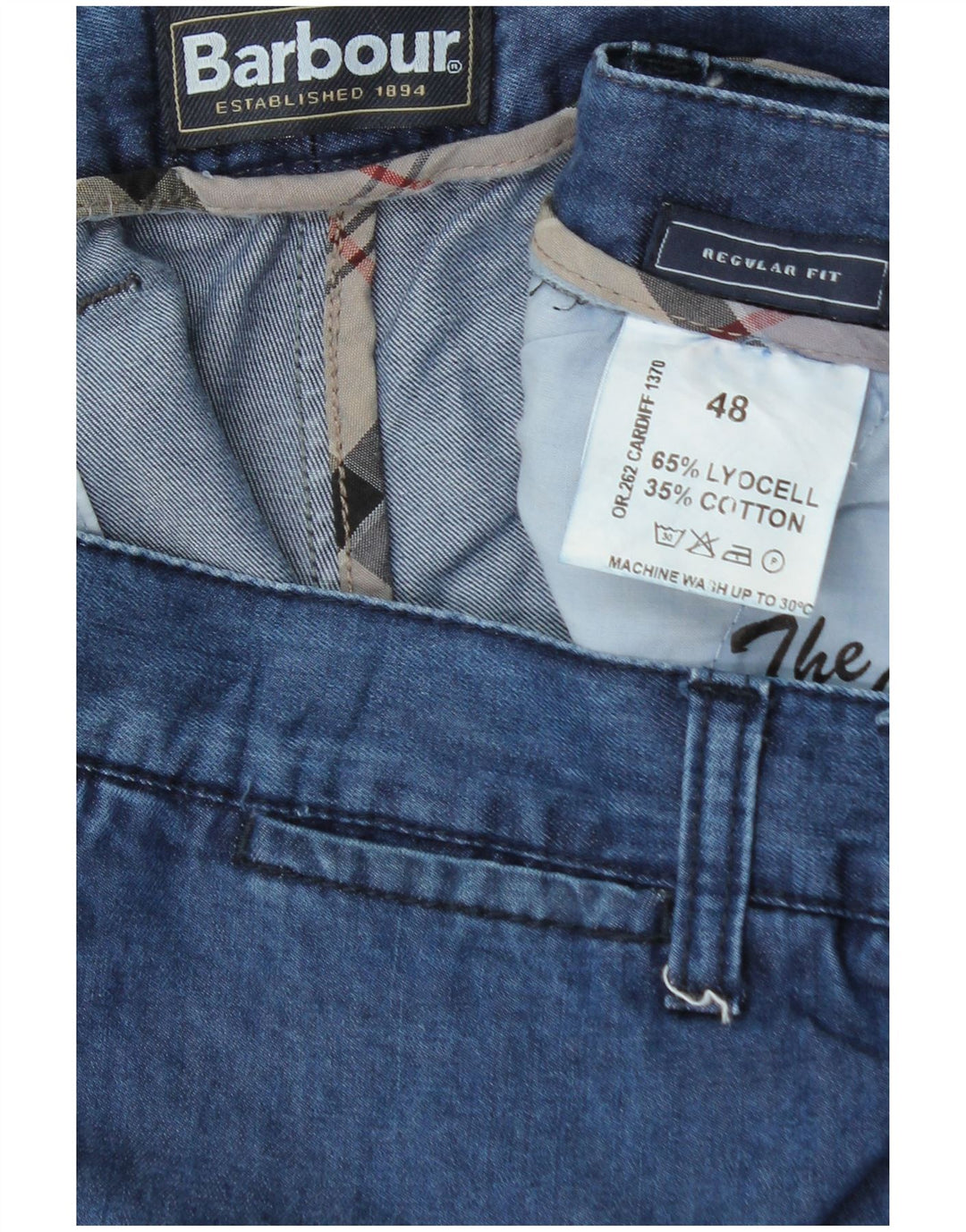 Blugi drepți Barbour pentru femei, cu ajustare normală, XL W36 L27 Blue Lyocell