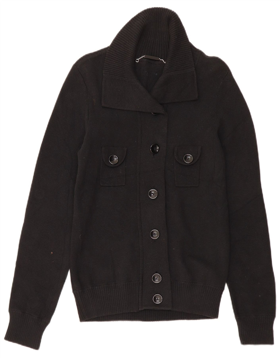 ARMANI JEANS Pulover cardigan pentru femei UK 12 Bumbac mediu negru