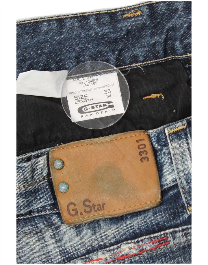 G-STAR Blugi 3301 Distressed Straight pentru bărbați L33 L34 Bumbac albastru