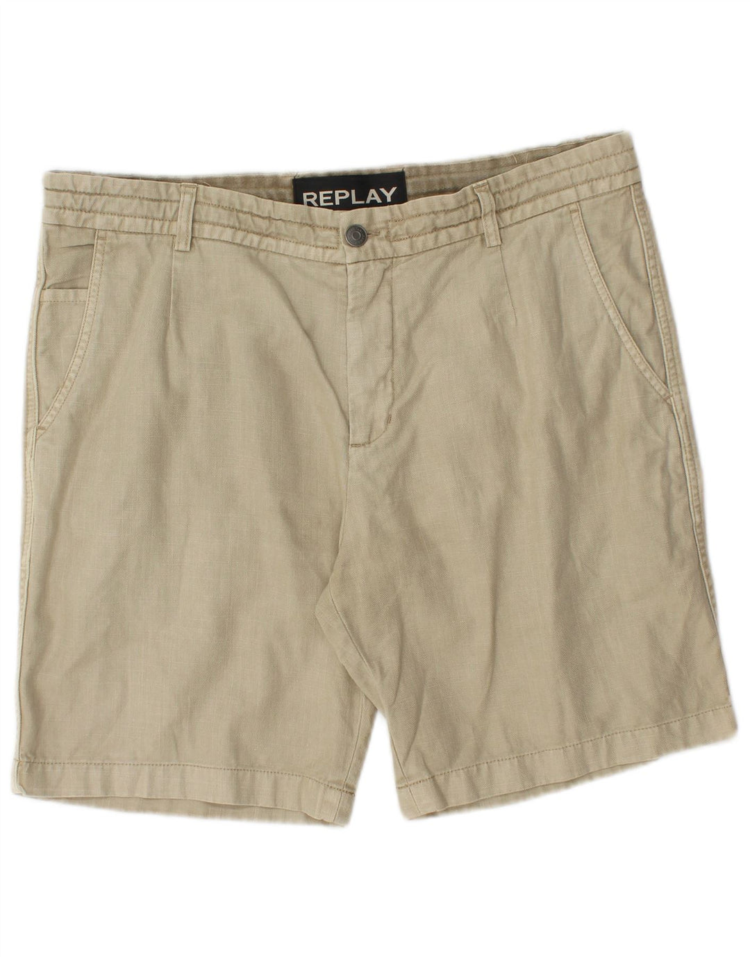 Pantaloni scurți chino pentru bărbați Replay W34 mare, bej, bumbac