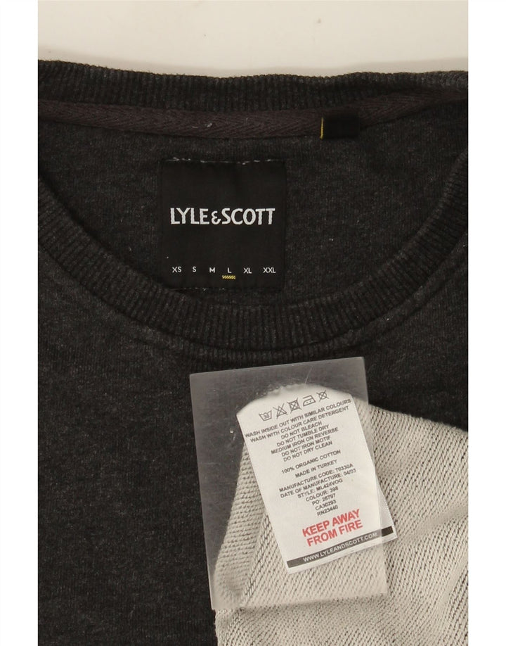 Hanorac pentru bărbați Lyle & Scott Pulover mare din bumbac gri