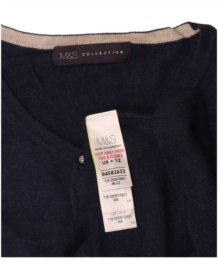 Pulover cardigan pentru femei Marks & Spencer UK 12 Medium Bleumarin Viscoză