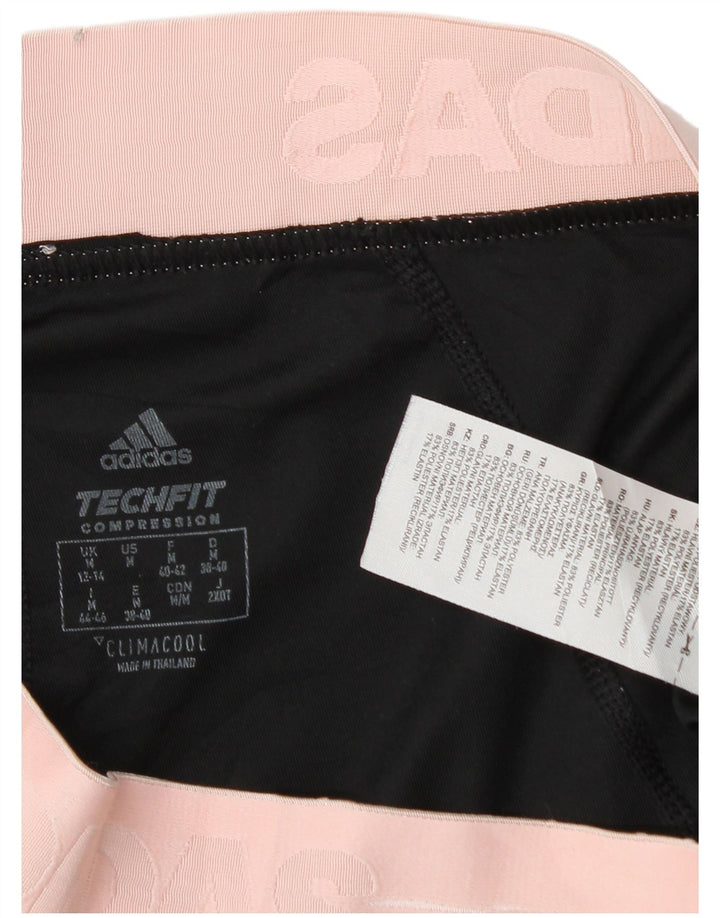 Leggings cu grafică Adidas pentru femei Marea Britanie 12/14 Poliester color bloc negru mediu