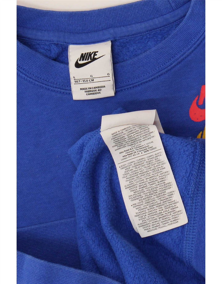 Pulover Nike pentru băieți grafic 12-13 ani, mare, albastru, bumbac