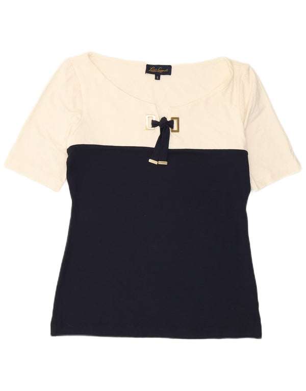 Bluză pentru femei Luisa Spagnoli Top UK 10 Small White Colorblock Viscose