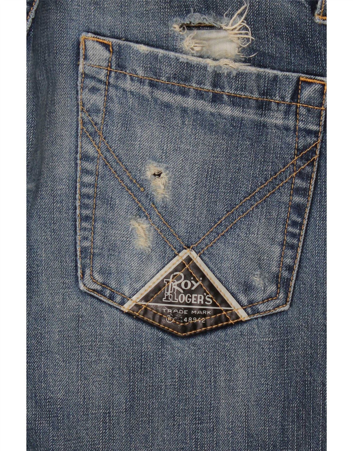 Pantaloni scurți din denim învechit Roy Rogers pentru bărbați, mediu W32, albastru
