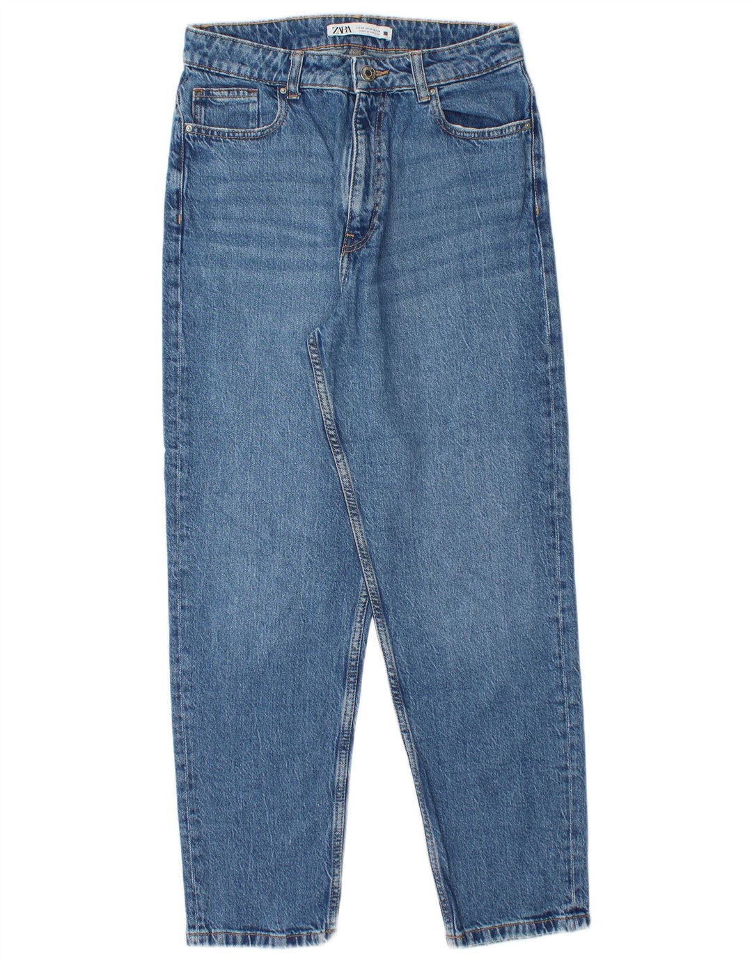 Blugi conici pentru femei cu talie înaltă ZARA EU 38 Mici L28 L28 Albastru