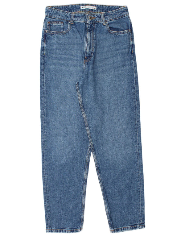 Blugi conici pentru femei cu talie înaltă ZARA EU 38 Mici L28 L28 Albastru