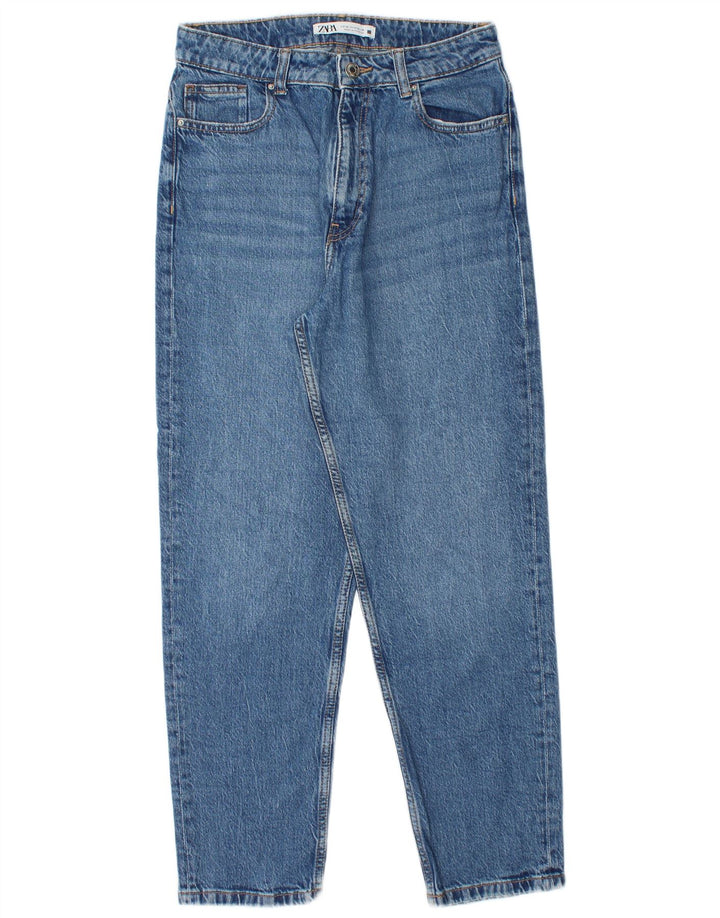 Blugi conici pentru femei cu talie înaltă ZARA EU 38 Mici L28 L28 Albastru