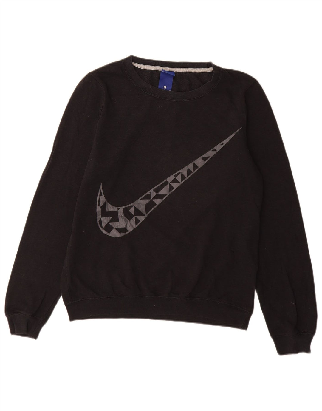 Pulover NIKE pentru femei, cu grafică, UK 14, bumbac mediu negru