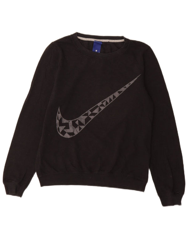 Pulover NIKE pentru femei, cu grafică, UK 14, bumbac mediu negru