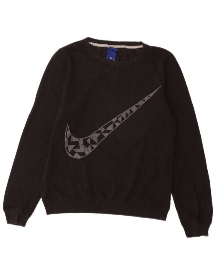 Pulover NIKE pentru femei, cu grafică, UK 14, bumbac mediu negru