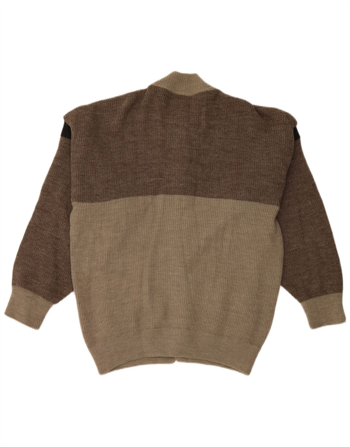 Pulover Cardigan Vintage pentru bărbați, mare, gri Colorblock