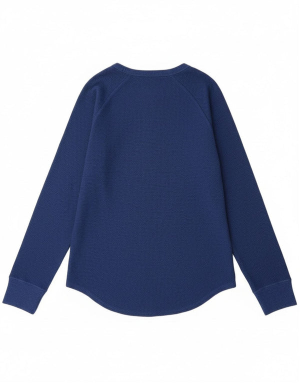 Top grafic Hollister pentru femei cu mânecă lungă UK 14 Medium Bleumarin Colorblock