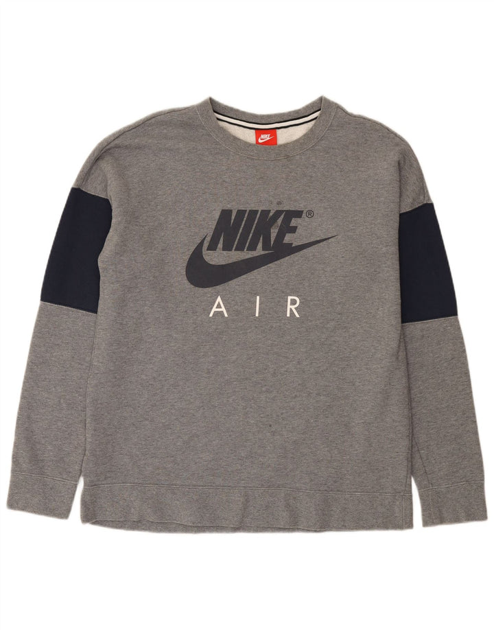 Hanorac grafic pentru bărbați Nike Pulover mare, gri, bumbac color bloc