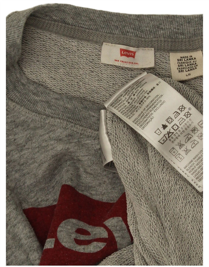 Levi's Pulover cu grafic pentru femei UK 16 Mare bumbac gri