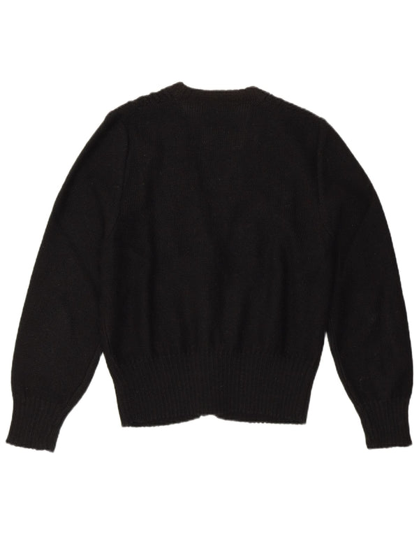 Pulover Cardigan Vintage pentru Damă UK 10 Mic Negru