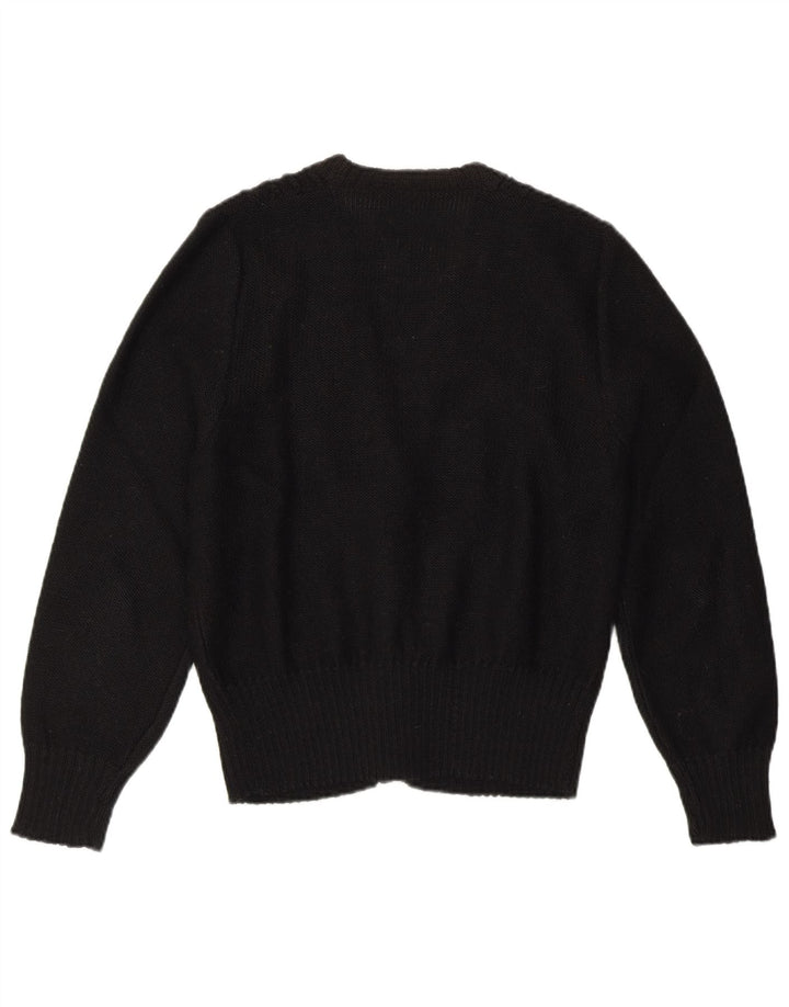 Pulover Cardigan Vintage pentru Damă UK 10 Mic Negru