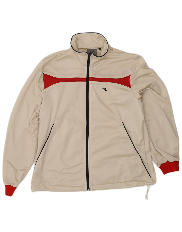 Jachetă de trening pentru femei DIADORA UK 14 Medium Off White Colorblock