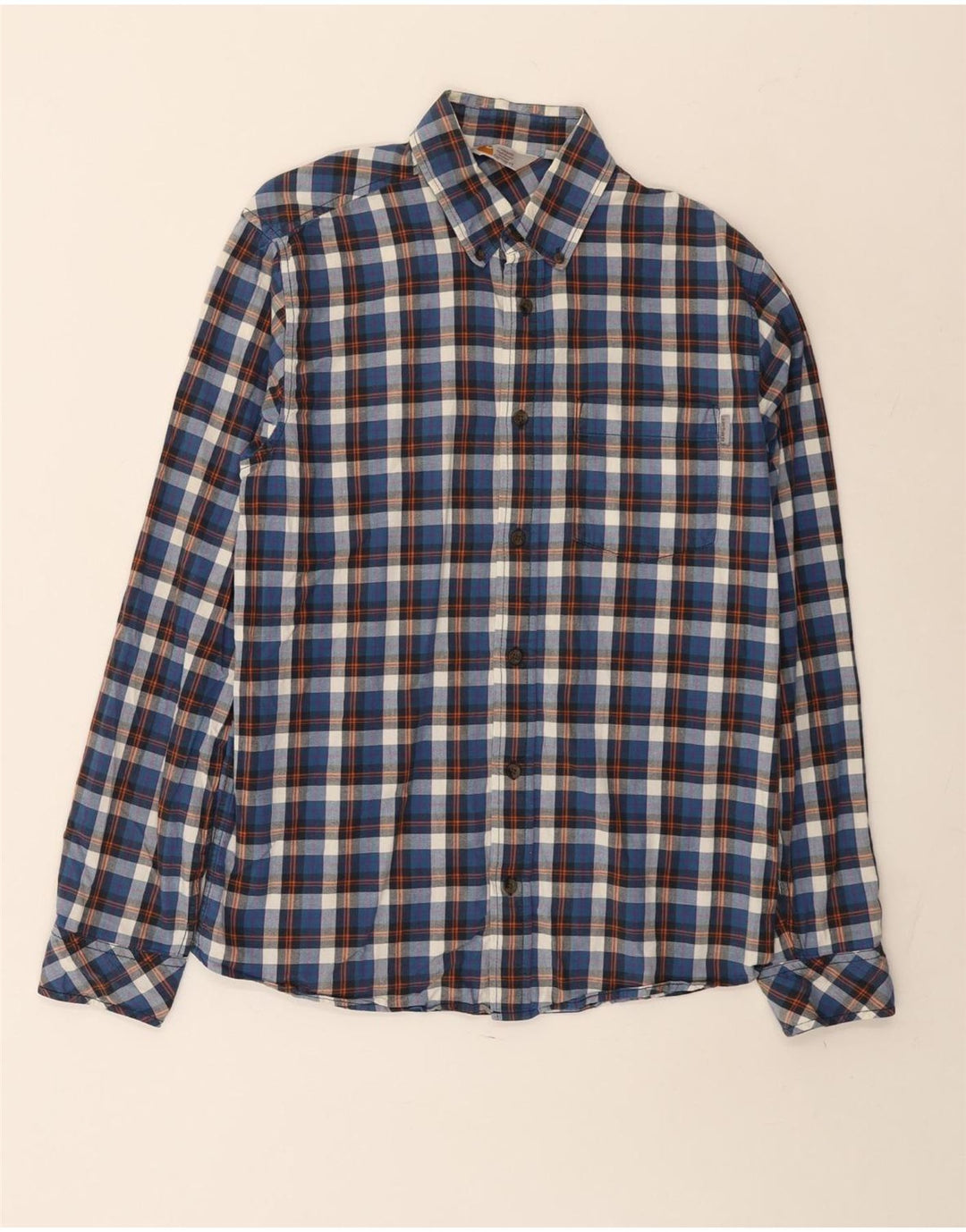 Cămașă pentru bărbați Carhartt, bumbac cu carouri albastru mediu