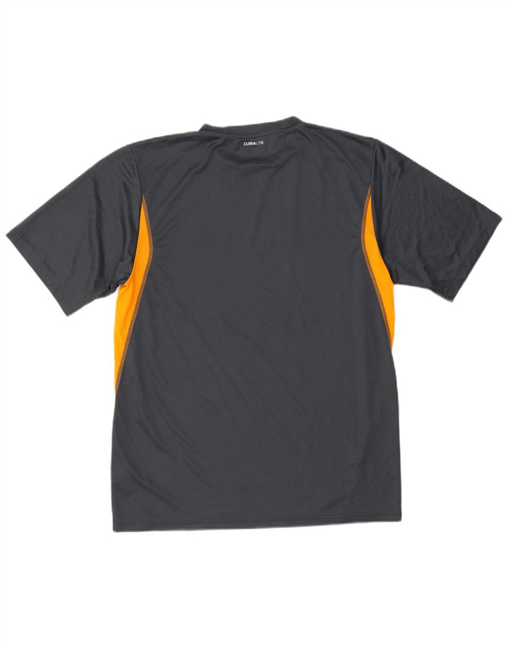 Tricou Adidas Climalite pentru bărbați Top Mediu Gri Poliester Colorblock