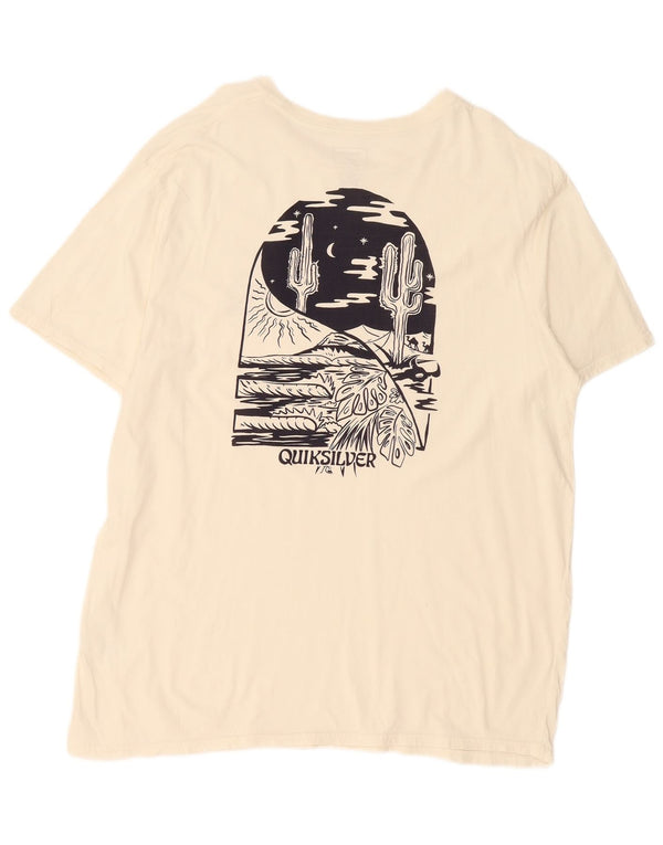 Tricou grafic Quiksilver pentru bărbați, cu croială normală, 2XL, bumbac alb