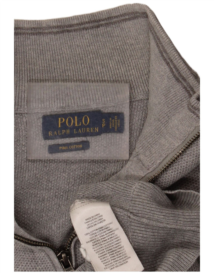 Pulover pentru femei Polo Ralph Lauren, supradimensionat, cu fermoar, cu gât, UK 10, gri mic