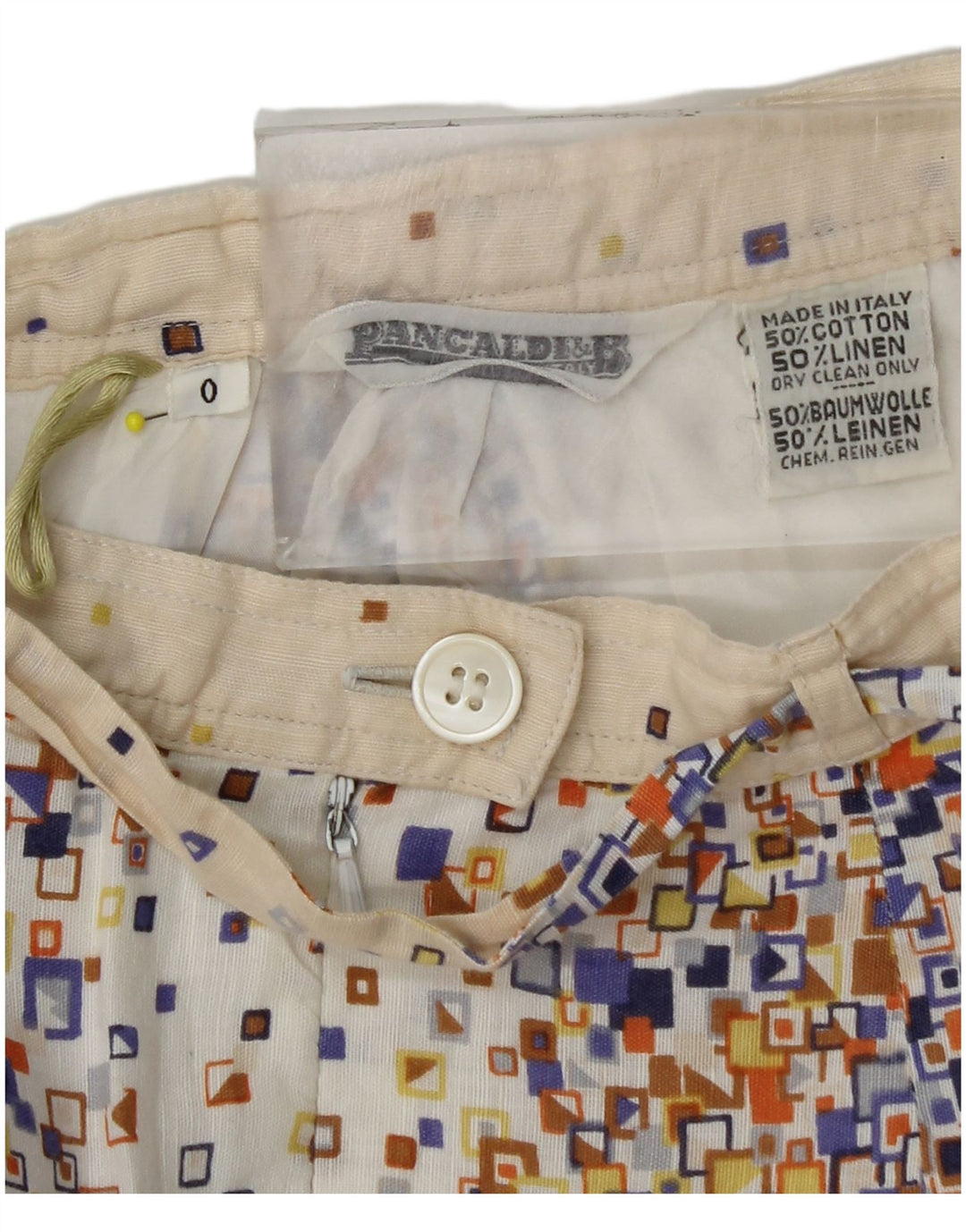 Set fuste 2 piese PANCALDI & B pentru femei UK 4 XS W24 bumbac geometric bej