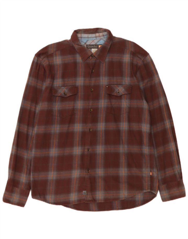 Cămașă de flanel pentru bărbați Quiksilver, bumbac cu carouri maro mari