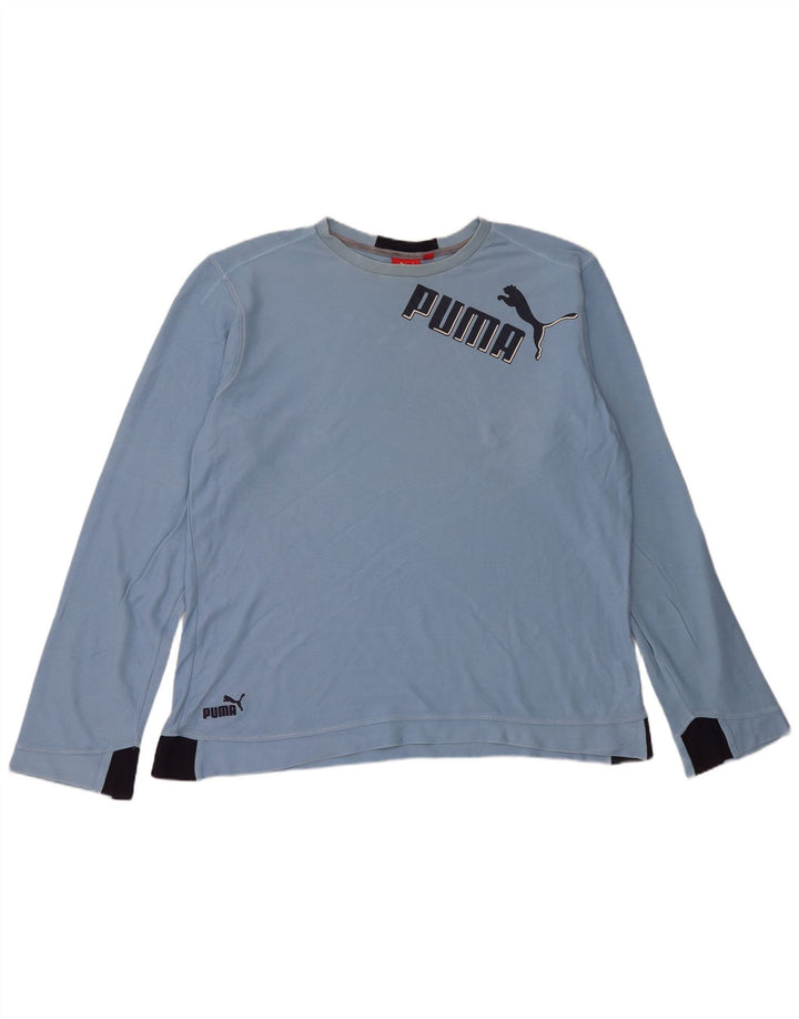 Tricou cu mânecă lungă PUMA pentru bărbați, XL, albastru, bumbac