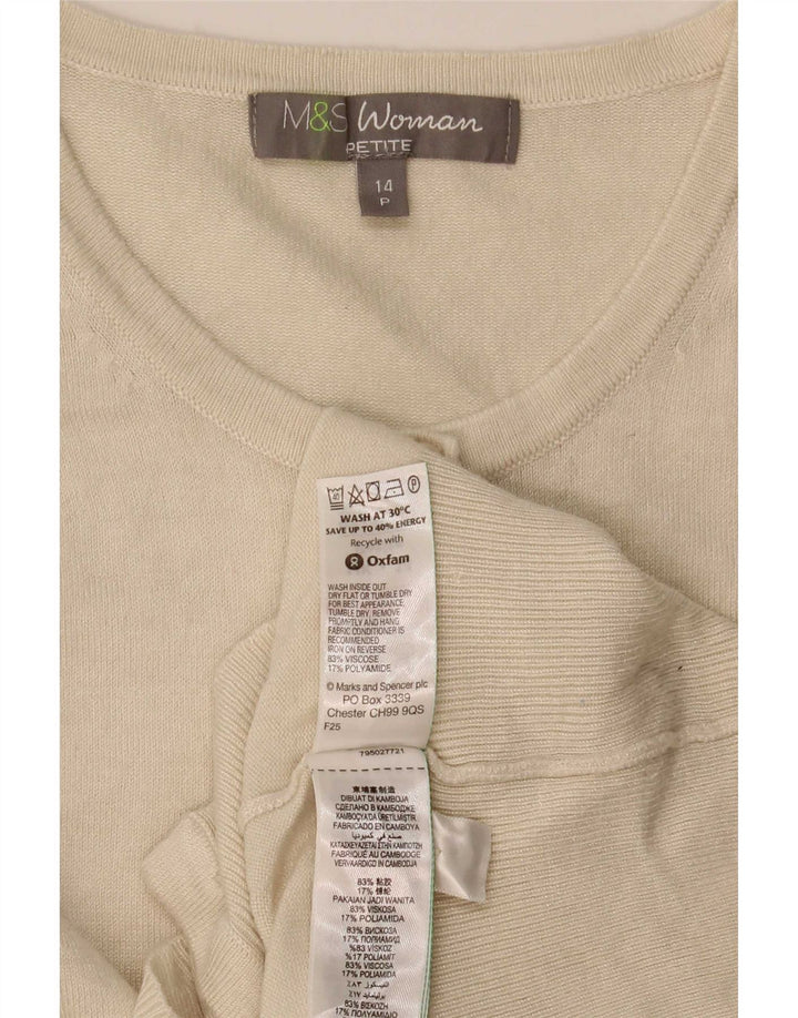 Pulover cardigan mic pentru femei Marks & Spencer UK 14 Medium Off White