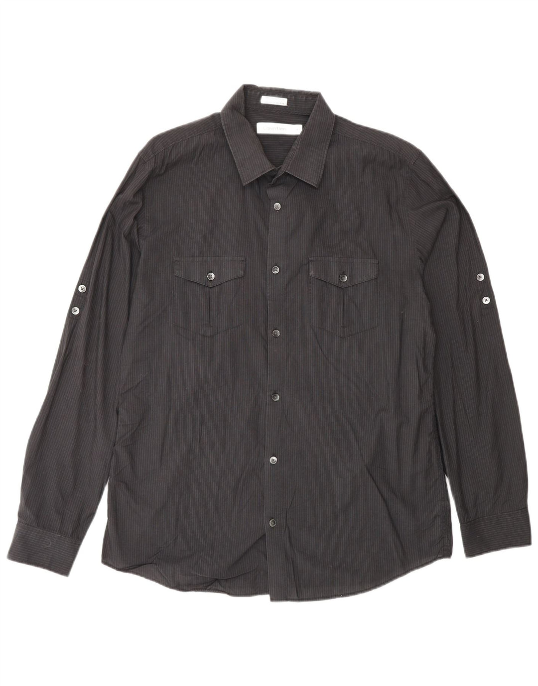 Cămașă pentru bărbați CALVIN KLEIN, bumbac cu dungi negre medii